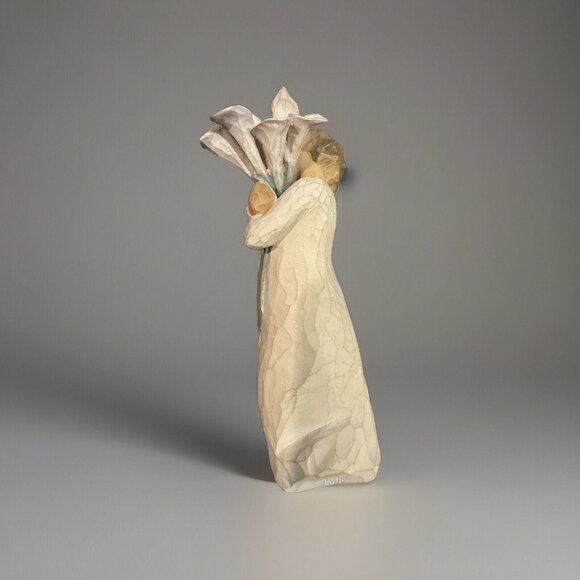 Willow Tree "Beautiful Wishes" Figurine With White Flowers Susan Lordi Demdac - Picture 4 of 5